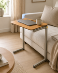 Nestiform Elara C-Shaped Wood and Metal Sofa Side Table