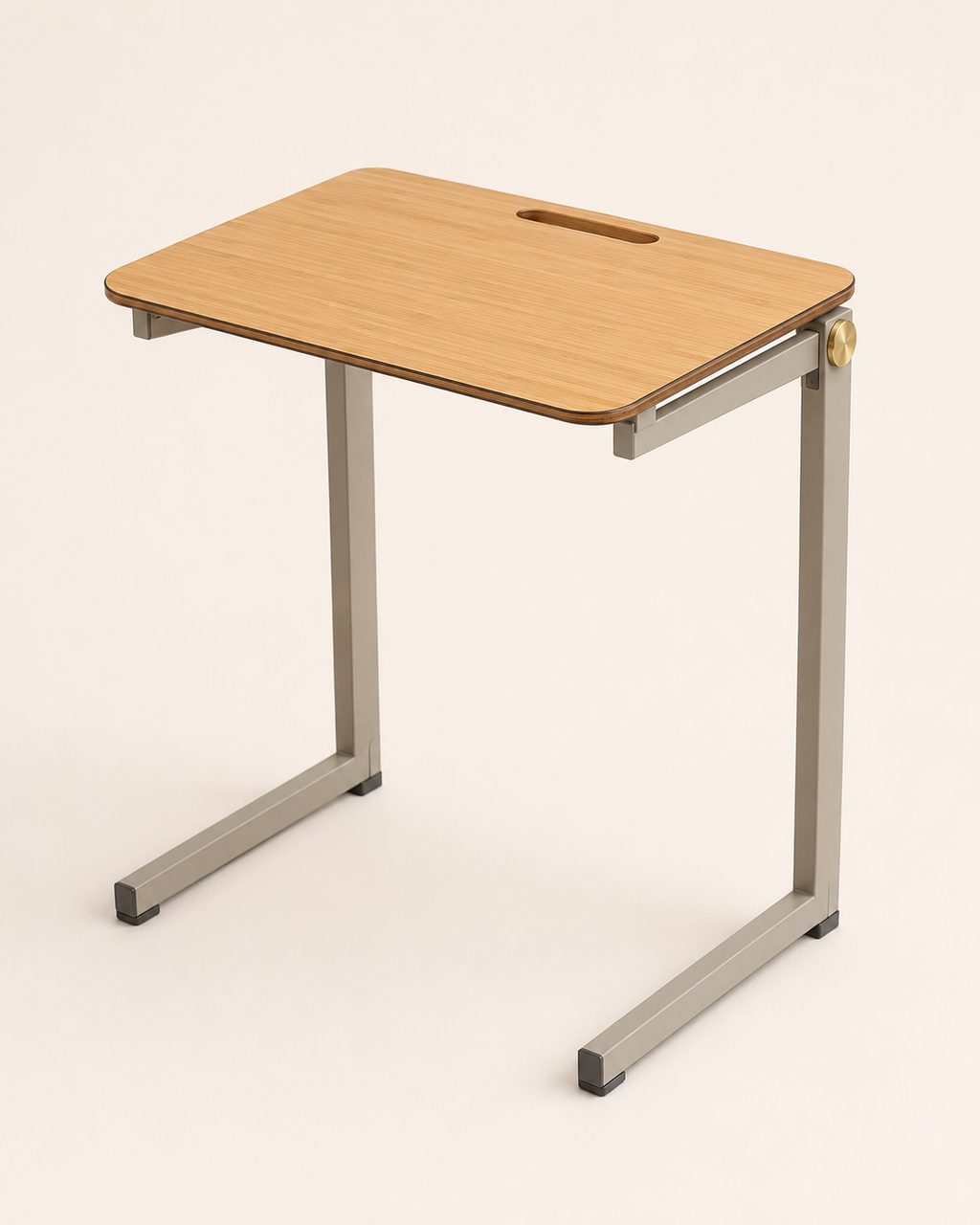 Nestiform Elara C-Shaped Wood and Metal Sofa Side Table