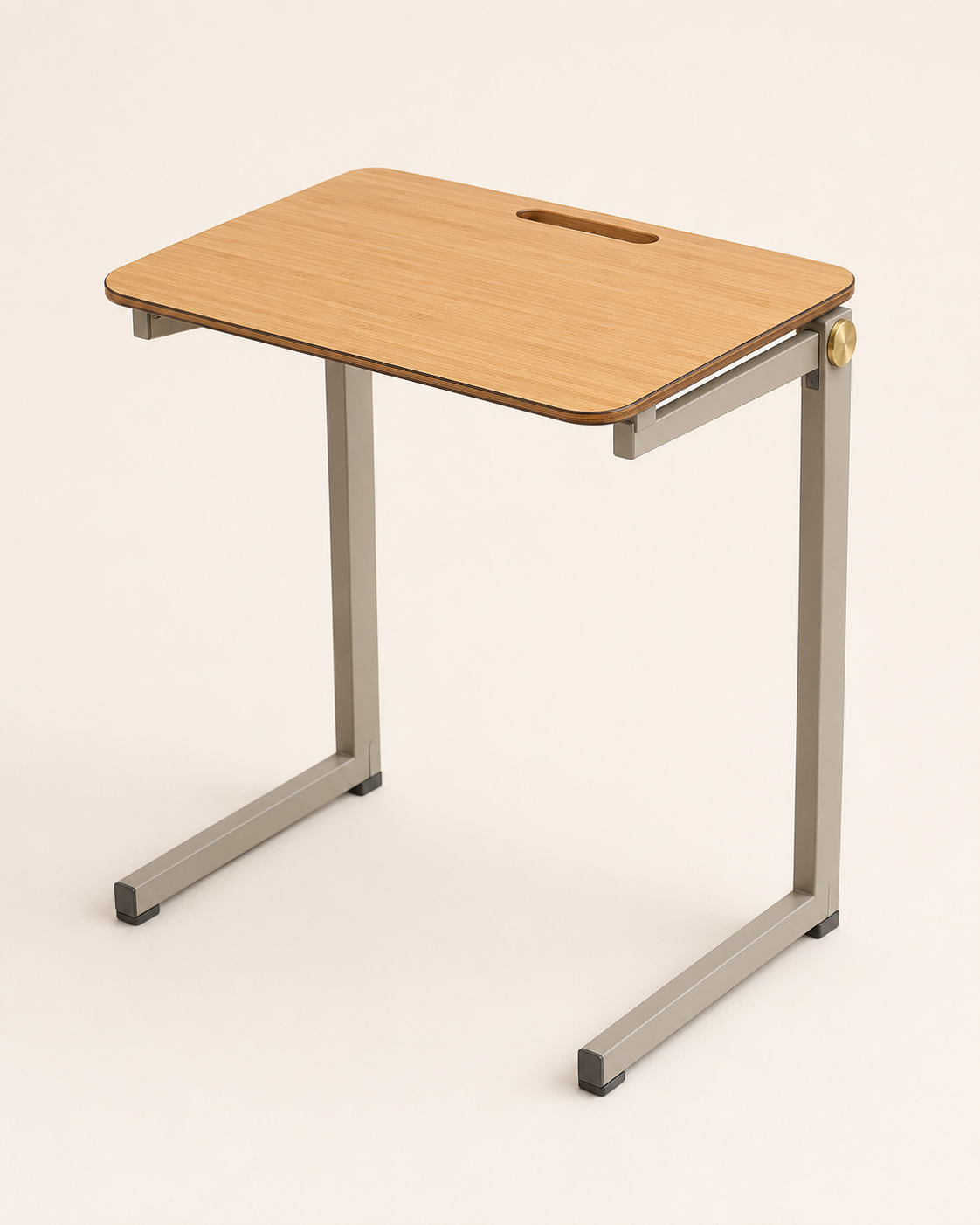 Nestiform Elara C-Shaped Wood and Metal Sofa Side Table