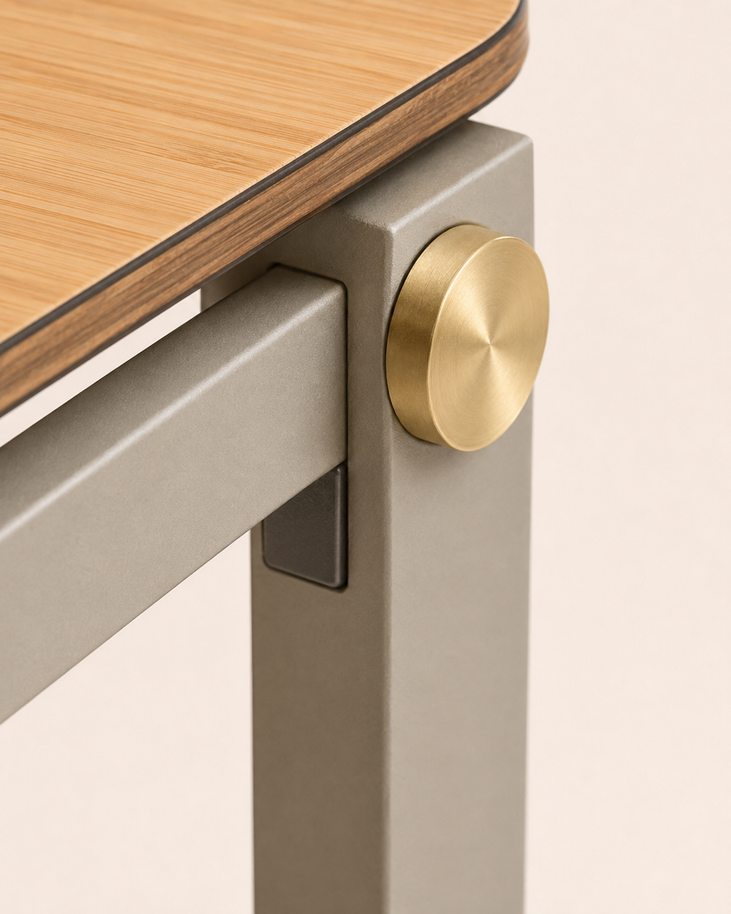 Nestiform Elara C-Shaped Wood and Metal Sofa Side Table