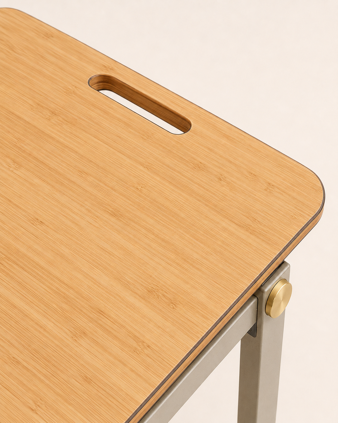 Nestiform Elara C-Shaped Wood and Metal Sofa Side Table