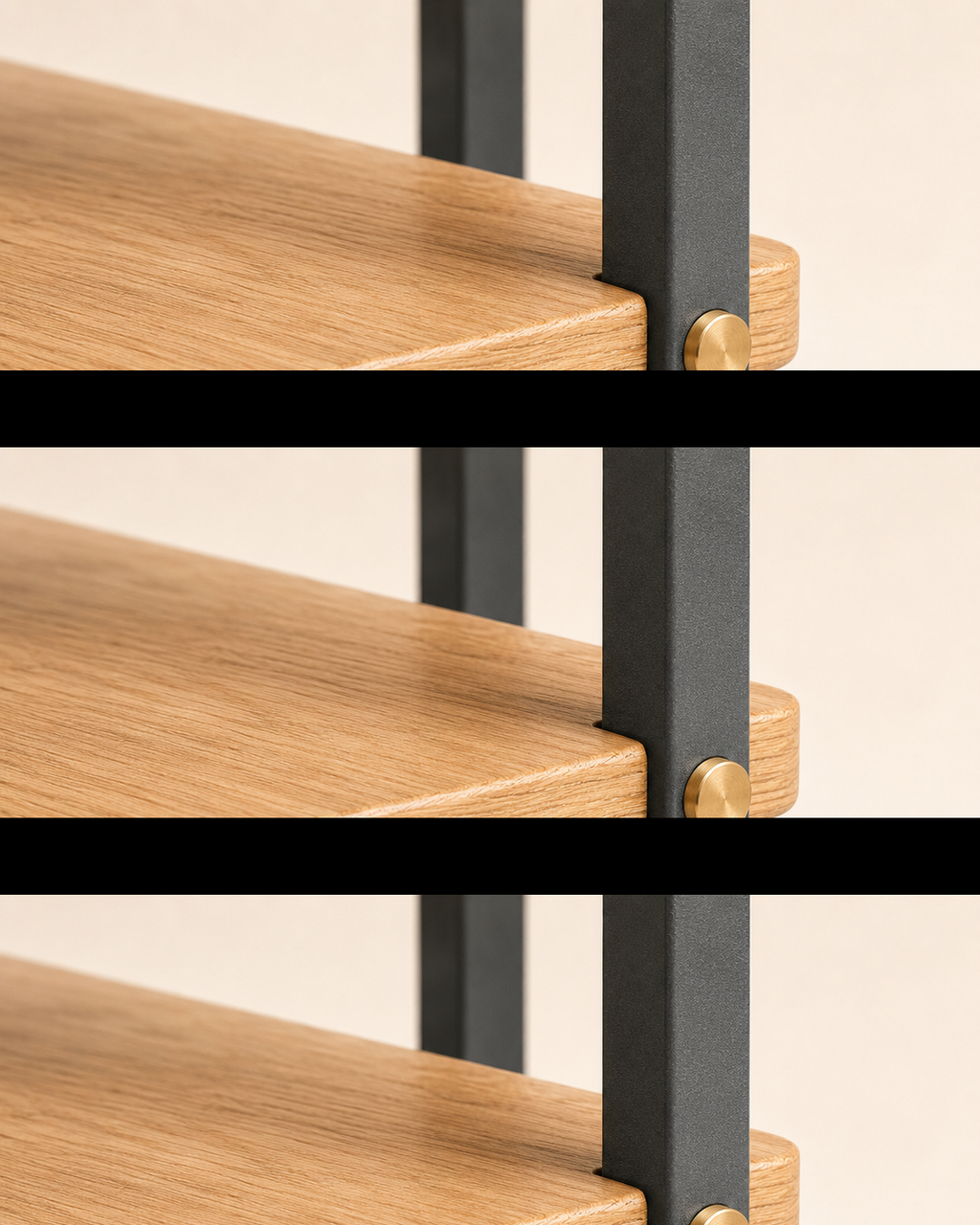 Nestiform Briar 3-Tier Wood and Metal Display Shelf