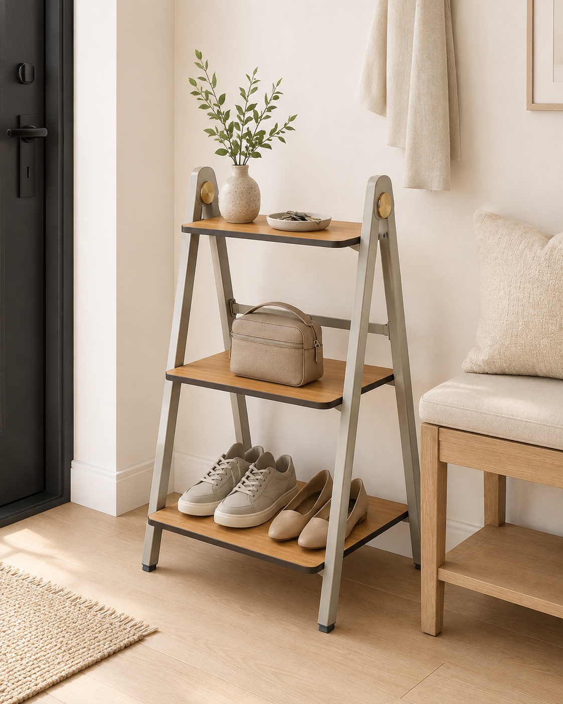 Nestiform Rowan 3-Tier Folding Ladder Storage Shelf