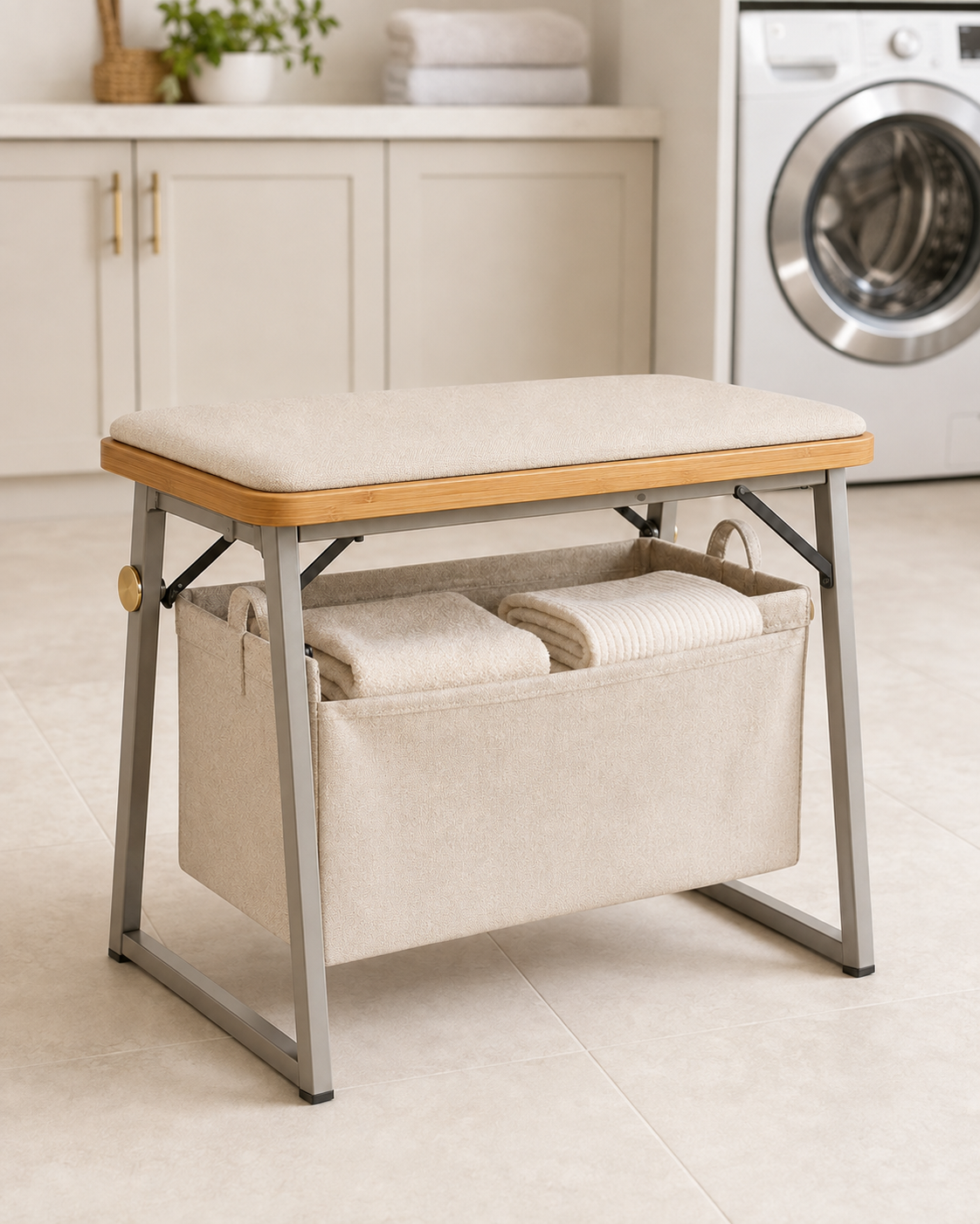 Nestiform Haven Foldable Laundry Hamper Bench