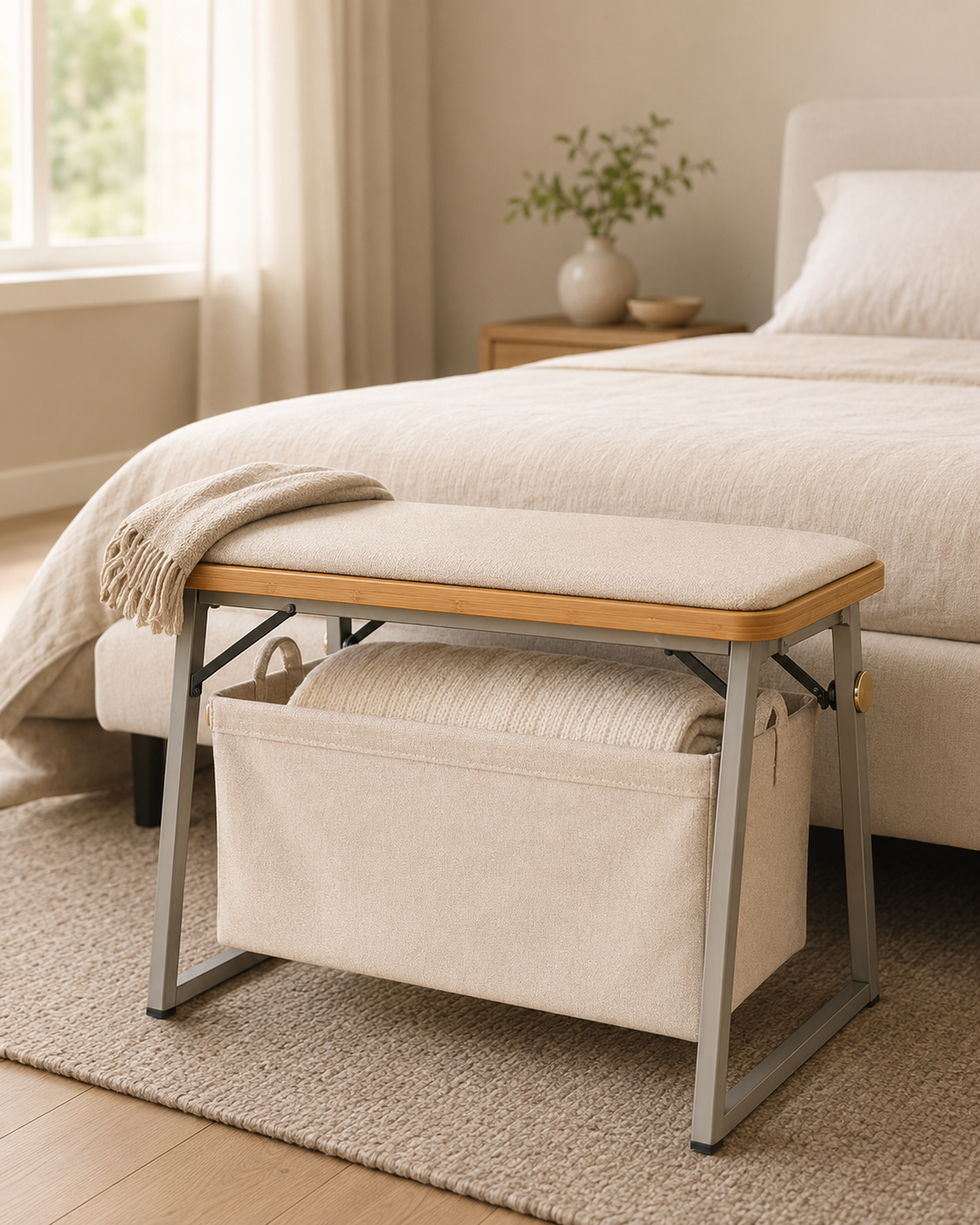 Nestiform Haven Foldable Laundry Hamper Bench