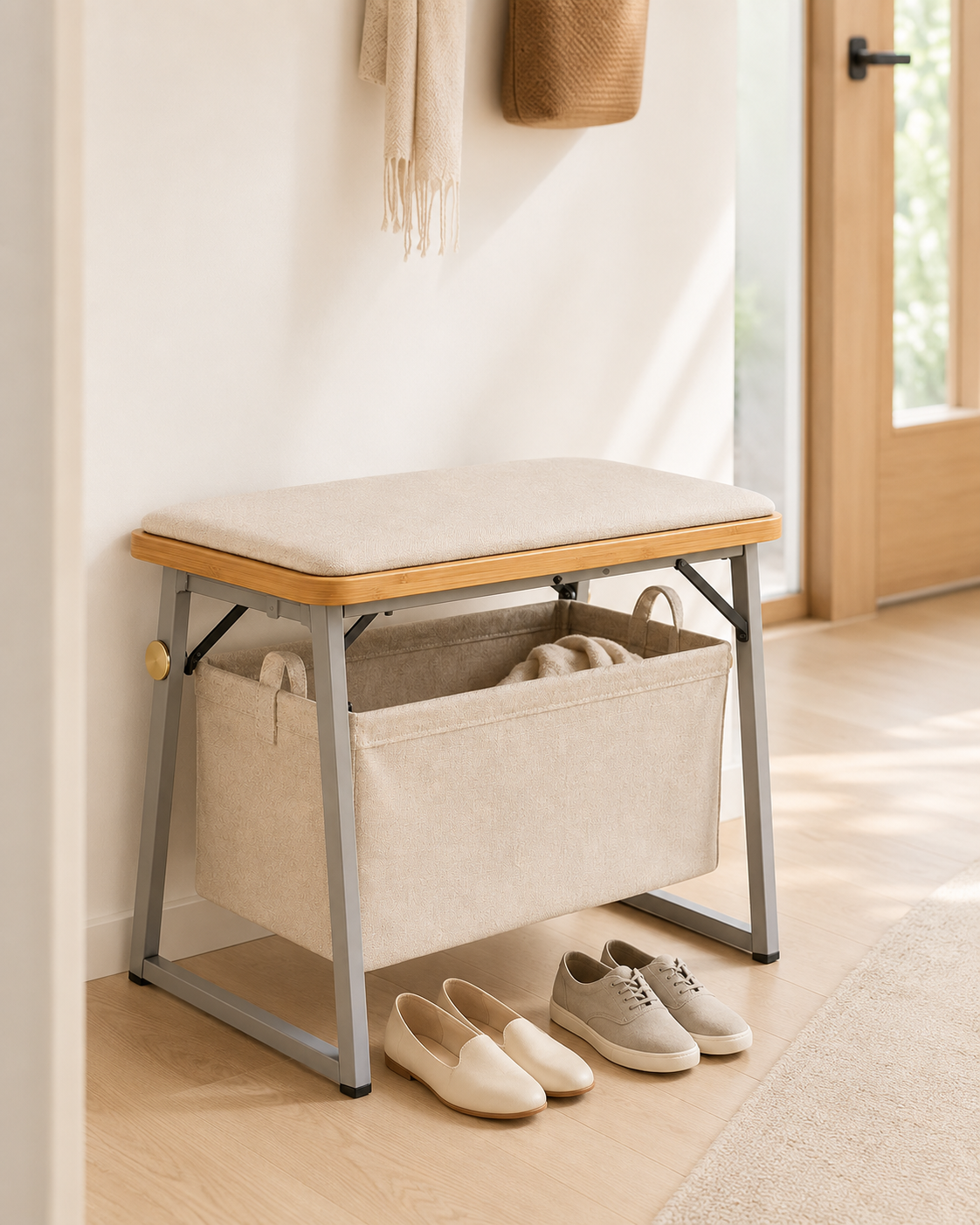 Nestiform Haven Foldable Laundry Hamper Bench