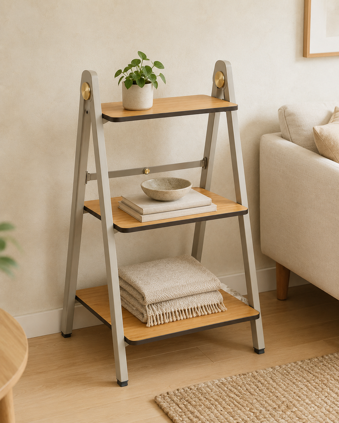 Nestiform Rowan 3-Tier Folding Ladder Storage Shelf