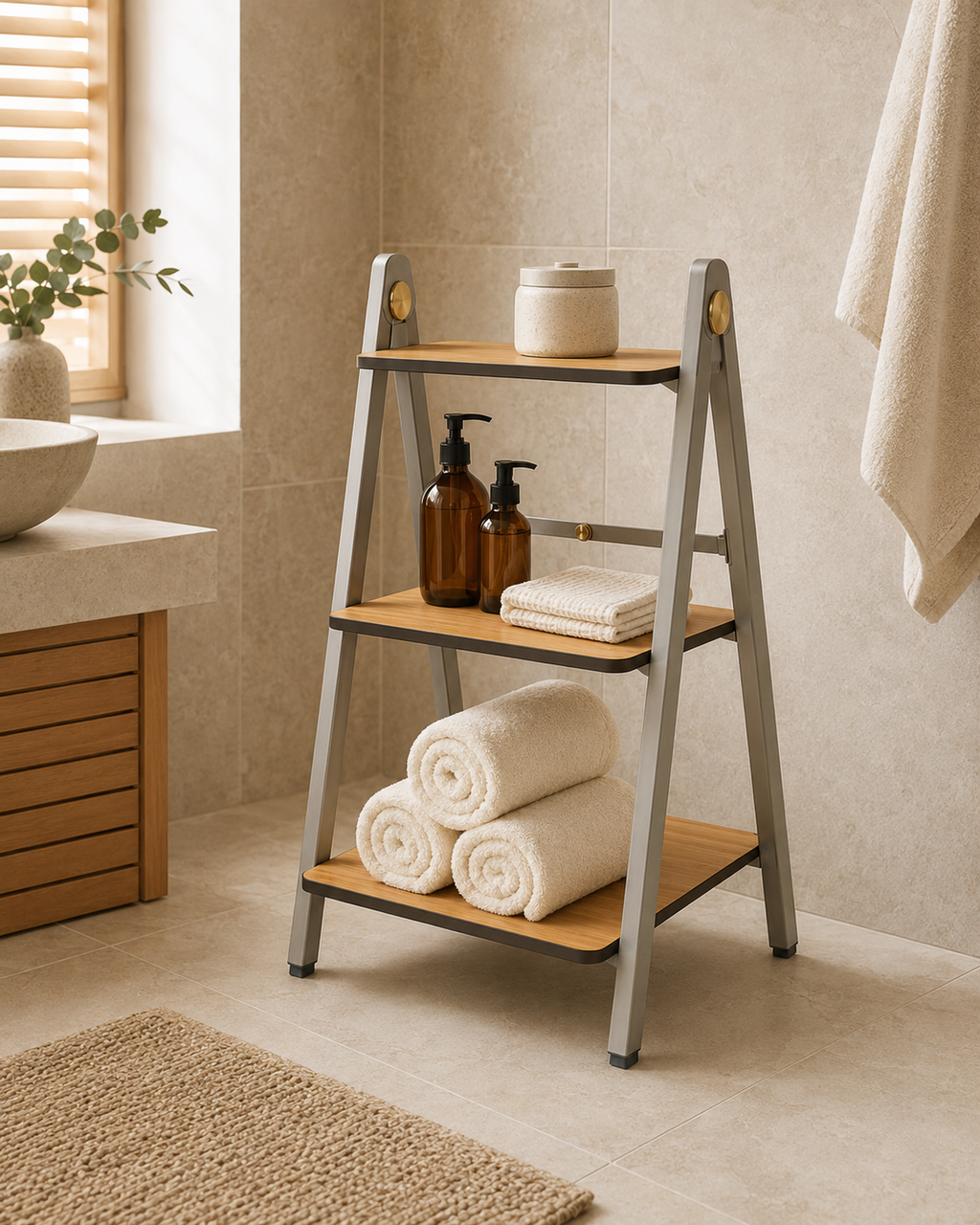 Nestiform Rowan 3-Tier Folding Ladder Storage Shelf
